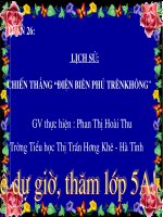 Giáo án điện tử tiểu học môn lịch sử: Chiến thắng Điện Biên Phủ trên không pptx