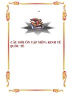 CÂU HỎI ÔN TẬP MÔN: KINH TẾ QUỐC TẾ potx