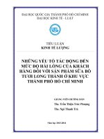 Kinh tế lương   phân tích sự thỏa mãn của khách hàng đối với sản phẩm sữa tươi long thành