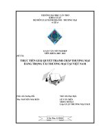 thực tiễn giải quyết tranh chấp thương mại bằng trọng tài thương mại tại việt nam