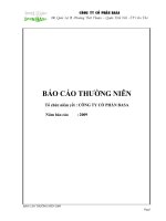 BÁO CÁO THƯỜNG NIÊN 2009 CÔNG TY CỔ PHẦN BASA doc