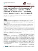 Region-specific effects on brain metabolites of hypoxia and hyperoxia overlaid on cerebral ischemia in young and old rats: a quantitative proton magnetic resonance spectroscopy stud pot