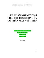 Kế toán nguyên vật liệu tại tổng công ty cổ phần may việt tiến