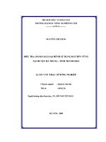 Điều tra, đánh giá loại hình sử dụng đất bền vững tại huyện hà trung  tỉnh thanh hoá