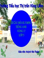 Giáo án điện tử tiểu học: Thi olympic Tiếng anh potx