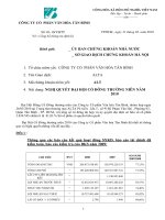 CÔNG TY VĂN HÓA TÂN BÌNH - NGHỊ QUYẾT CỦA HỘI ĐỒNG CỔ ĐÔNG THƯỜNG NIÊN NĂM 2010 pptx