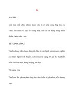 Lý thuyết y khoa: Tên thuốc KAOLIN pot