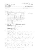 Đề kiểm tra một tiết Trường THPT Tân Phong Vật lý lớp 10 - Nâng cao doc