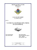 vai trò của người bào chữa trong tố tụng hình sự