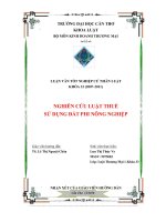 nghiên cứu luật thuế sử dụng đất phi nông nghiệp