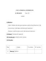 UNIT 2: PERSONAL EXPERIENCES potx