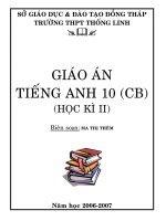 Giáo án anh văn 10 căn bản HKII pot