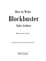 How to Write Blockbuster Sales Letters phần 1 pps