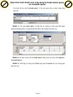 Giáo trình hình thành tool ứng dụng kỹ thuật select query và crosstab query p1 pot