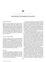 ENCYCLOPEDIA OF ENVIRONMENTAL SCIENCE AND ENGINEERING - MANAGEMENT OF RADIOACTIVE WASTES potx