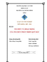 tổ chức và hoạt động của tổ chức phát triển quỹ đất