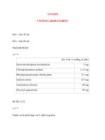Lý thuyết y khoa: Tên thuốc ATUSSIN UNITED LABORATORIES pptx