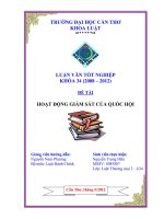 khóa luận tốt nghiệp hoạt động giám sát của quốc hội