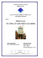 khóa luận tốt nghiệp pháp luật về thành lập và hoạt động cho thuê tài chính của công ty cho thuê tài chính