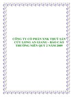 CÔNG TY CỔ PHẦN XNK THUỶ SẢN CỬU LONG AN GIANG - BÁO CÁO THƯỜNG NIÊN QUÝ 2 NĂM 2009 doc