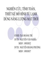 Nghiên cứu tính toán thiết kề mô hình tủ lạnh dùng năng lượng mặt trời ppt