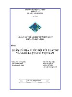 quản lý nhà nước đối với luật sư và nghề luật sư ở việt nam
