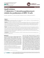 Hsp90 inhibitor 17-allylamino-17-demethoxygeldanamycin inhibits the proliferation of ARPE-19 cells ppt