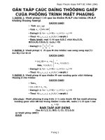 Ôn tập các dạng thường gặp của phương trình mặt phẳng