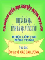 Giáo án điện tử tiểu học: ÔN tập toán lớp 2 về đại lượng pptx