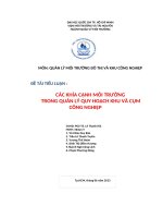 CÁC KHÍA CẠNH MÔI TRƯỜNG TRONG QUẢN LÝ QUY HOẠCH KHU VÀ CỤM CÔNG NGHIỆP