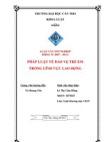 khóa luận tốt nghiệp pháp luật về bảo vệ trẻ em trong lĩnh vực lao động