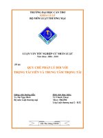 quy chế pháp lý đối với trọng tài viên và trung tâm trọng tài