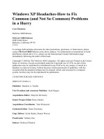 Windows XP Headaches-How to Fix Common Problems in a Hurry phần 1 pptx