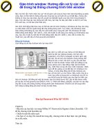 Giáo trình window: Hướng dẫn xử lý các vấn đề trong hệ thống chương trình trên window phần 1 doc