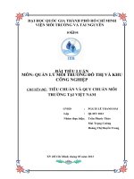 TIÊU CHUẨN VÀ QUY CHUẨN MÔI TRƯỜNG TẠI VIỆT NAM