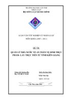 quản lý nhà nước về an toàn vệ sinh thực phẩm  lấy thực tiễn từ tỉnh kiên giang