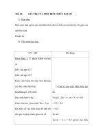 Tiết 52: GIÁ TRỊ CỦA MỘT BIỂU THỨC ĐẠI SỐ potx