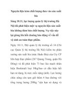 Nguyên liệu kém chất lượng đưa vào sản xuất bia doc