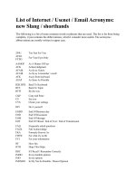 List of Internet/ Usenet/Email Acronyms: new Slang/Shorthands docx