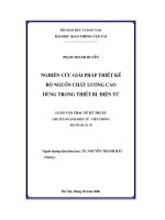 Nghiên cứu giải pháp thiết kế bộ nguồn cao dùng trong thiết bị điện tử