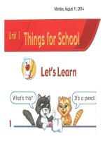 Giáo án điện tử tiểu học: tiếng anh lớp 5 Unit1.Let''''s Learn pot