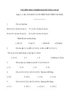 CÂU HỎI TRẮC NGHIỆM ĐẠI SỐ NÂNG CAO 10 ppt