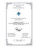 khởi kiện và thụ lý vụ án kinh doanh thương mại tại tòa án  lý luận và thực tiễn