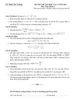 Đề thi thử đại học lần 1 năm 2012 môn toán trường Đinh Văn Trường pot