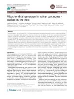 Mitochondrial genotype in vulvar carcinoma cuckoo in the nest pps
