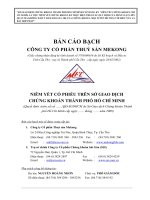 BẢN CÁO BẠCH CÔNG TY CỔ PHẦN THUỶ SẢN MEKONG NĂM 2009 doc