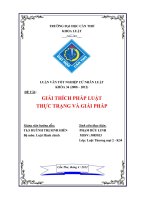 khóa luận tốt nghiệp giải thích pháp luật  thực trạng và giải pháp