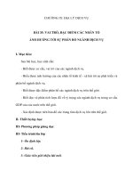 BÀI 35: VAI TRÒ, ĐẶC ĐIỂM CÁC NHÂN TỐ ẢNH HƯỞNG TỚI SỰ PHÂN BỐ NGÀNH DỊCH VỤ potx