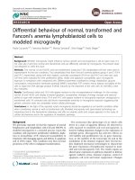 Differential behaviour of normal, transformed and Fanconi’s anemia lymphoblastoid cells to modeled microgravity ppt