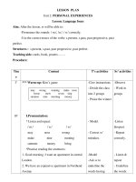 Unit 2: PERSONAL EXPERIENCES potx